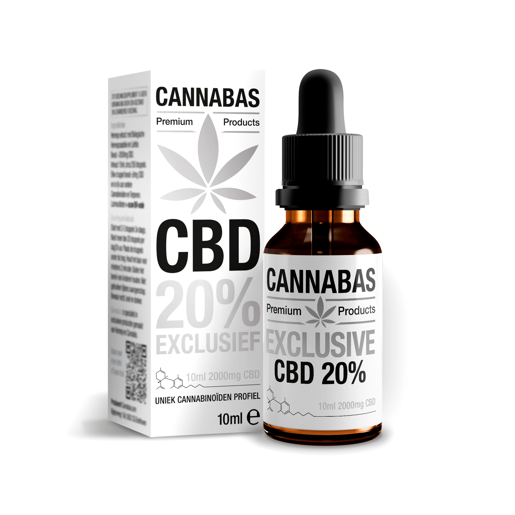 CBD Oil 20% 10ml liquid - 2000mg cannabidiol | Cannabas