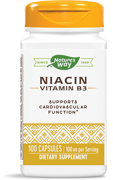 B3 - Niacina 100 capsules - flush-form | Nature's Way | Pasio Online