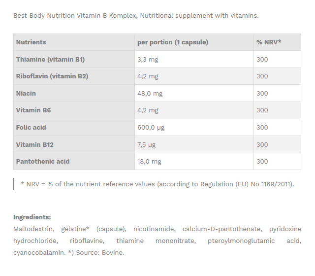 B - Vitamin B Komplex 100 Capsules - Triple Strength B-complex To ...